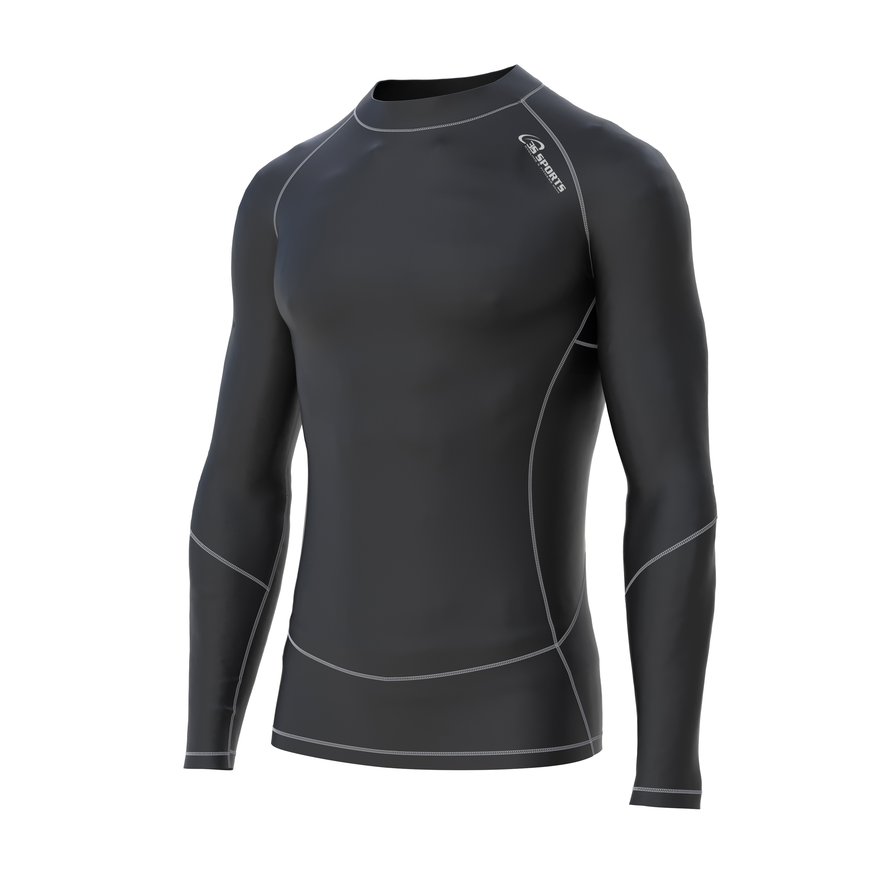 Gym Fitness Compression Wear #Comp Set_Shirt Black_02